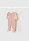 Mayoral Baby Girl Pair of Bodysuits Gift Box, Nude Multi