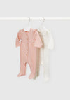 Mayoral Baby Girl Pair of Bodysuits Gift Box, Nude Multi