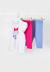 Mayoral Girls Tee & 2 Leggings Set, White Multi