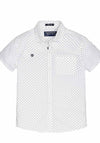 Mayoral Boys Printed Short Sleeve Shirt, White