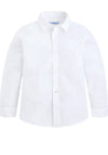Mayoral Boys Polka Dot Cotton Shirt, White
