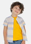 Mayoral Boys Striped Grandad Shirt, Blue