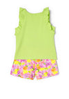 Mayoral Girls Flamingo Tee & Shorts Set, Lime