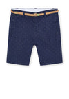 Mayoral Boys Belt and Printed Short Set, Navy