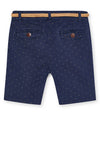 Mayoral Boys Belt and Printed Short Set, Navy