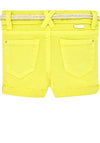 Mayoral Baby Girls Belted Denim Shorts, Yellow