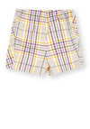 Mayoral Check Print Shorts, Lilac Mix