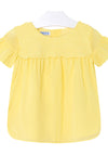 Mayoral Girls Layered Button Back Top, Yellow