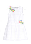 Mayoral Girls Lace Embroidered Dress, White