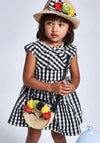 Mayoral Girls Straw Floral Bow Hat, Black