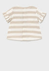 Mayoral Baby Girls Striped Linen & Cotton Top, Beige