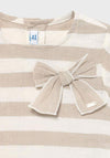 Mayoral Baby Girls Striped Linen & Cotton Top, Beige