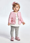 Mayoral Baby Girl 3 Piece Top and Legging Set, Pink & Grey