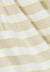 Mayoral Girls Striped Cotton & Linen Dress, Beige