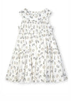 Mayoral Girls Animal Print Cotton Dress, White Multi