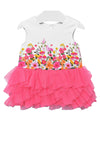 Mayoral Girls Floral Tulle Dress, Pink