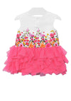 Mayoral Girls Floral Tulle Dress, Pink