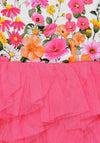 Mayoral Girls Floral Tulle Dress, Pink