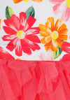 Mayoral Flower Tulle Dress, Coral