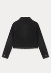 Mayoral Older Girls Embroidered Denim Jacket, Black