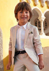 Mayoral Boys Tailored Linen Jacket, Taupe