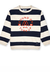 Mayoral Boys Nautical Striped Sweatshirt, Navy & Cream