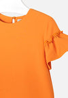 Mayoral Girls Frilled Playsuit, Orange