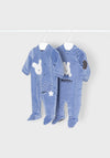 Mayoral Baby Boys 2 Pack Sleepsuits Gift Box, Blue