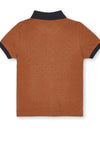 Mayoral Boys Dot Print Polo Shirt, Rust