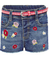 Mayoral Baby Girls Embroidered Jean Shorts, Blue