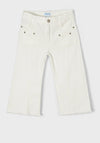 Mayoral Girls Straight Cropped Trousers, White