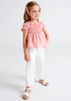 Mayoral Girls Straight Cropped Trousers, White
