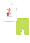 Mayoral Baby Girls Flamingo T-Shirt & Leggings Set, White & Green