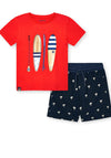 Mayoral Boys Canoe Print Two Piece Set, Red & Navy