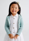 Mayoral Girls Ribbed Zip Hoody, Mint