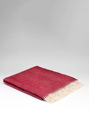 McNutt of Donegal Spotted Cranberry Throw, Red