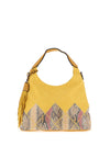 Zen Collection Hobo Snake Print Shoulder Bag, Yellow