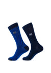 McElhinneys Mens 2 Pack Striped Socks 41-46, Blue Multi