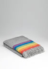 McNutt of Donegal Rainbow Stripe Throw, Grey Multi