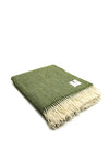 McNutt of Donegal Moss Wool Throw, Green