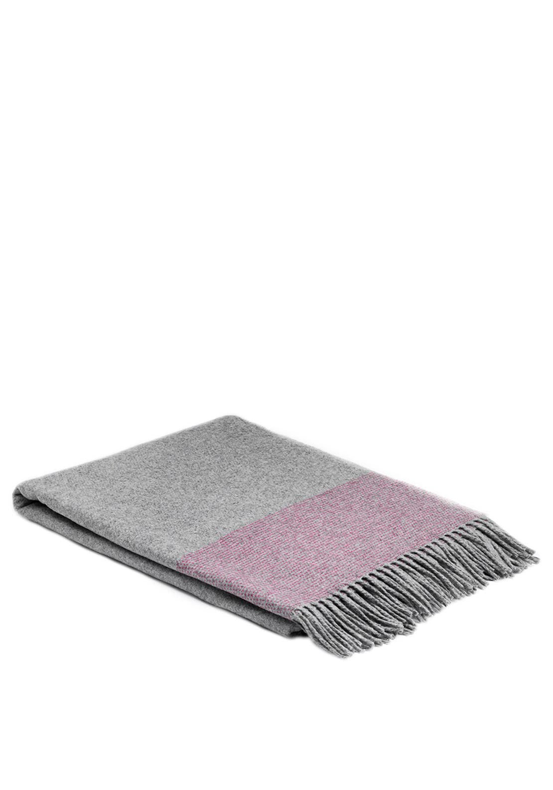 Raspberry Cashmere Throw McNutt of Donegal Cashmere & Lambswool Throw, Raspberry & Silver ...