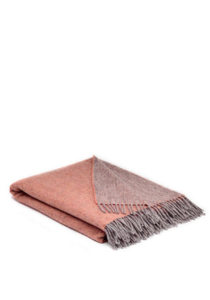 McNutt of Donegal Wool Reversible Blanket, Peach Nectar