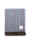 McNutt of Donegal Wool Supersoft Throw, Chalk Blue Rainbow