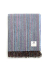McNutt of Donegal Wool Supersoft Throw, Chalk Blue Rainbow