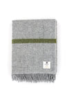 McNutt of Donegal Errigal Stripe Throw, Grey & Green