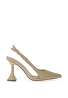 Menbur Shimmer Pointed Toe Heeled Shoe, Gold