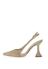 Menbur Shimmer Pointed Toe Heeled Shoe, Gold