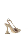 Menbur Shimmer Pointed Toe Heeled Shoe, Gold