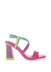 Menbur Glitter Pointed Toe Heeled Shoe, Fuchsia Multi