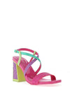 Menbur Glitter Pointed Toe Heeled Shoe, Fuchsia Multi